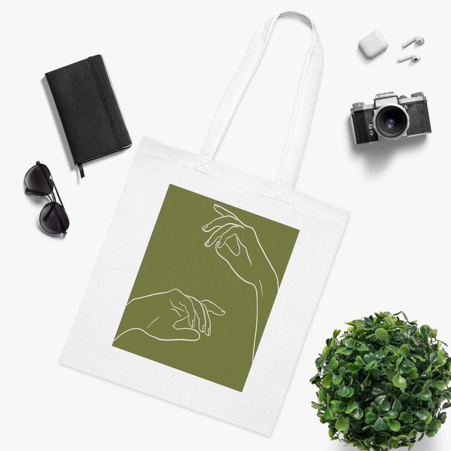 OUTLINING HANDS Cotton Tote