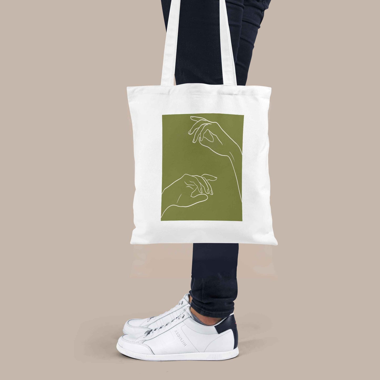 OUTLINING HANDS Cotton Tote